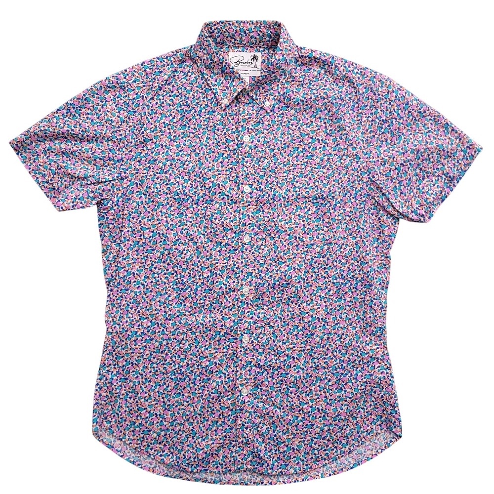 Bonobos Riviera Shirt Mens M Slim Fit Floral Colorful Short Sleeve Hawaiian